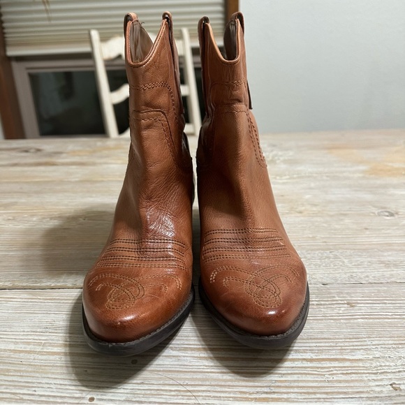 Franco Sarto Waco Western Leather Cowboy Ankle Boots - Picture 7 of 10